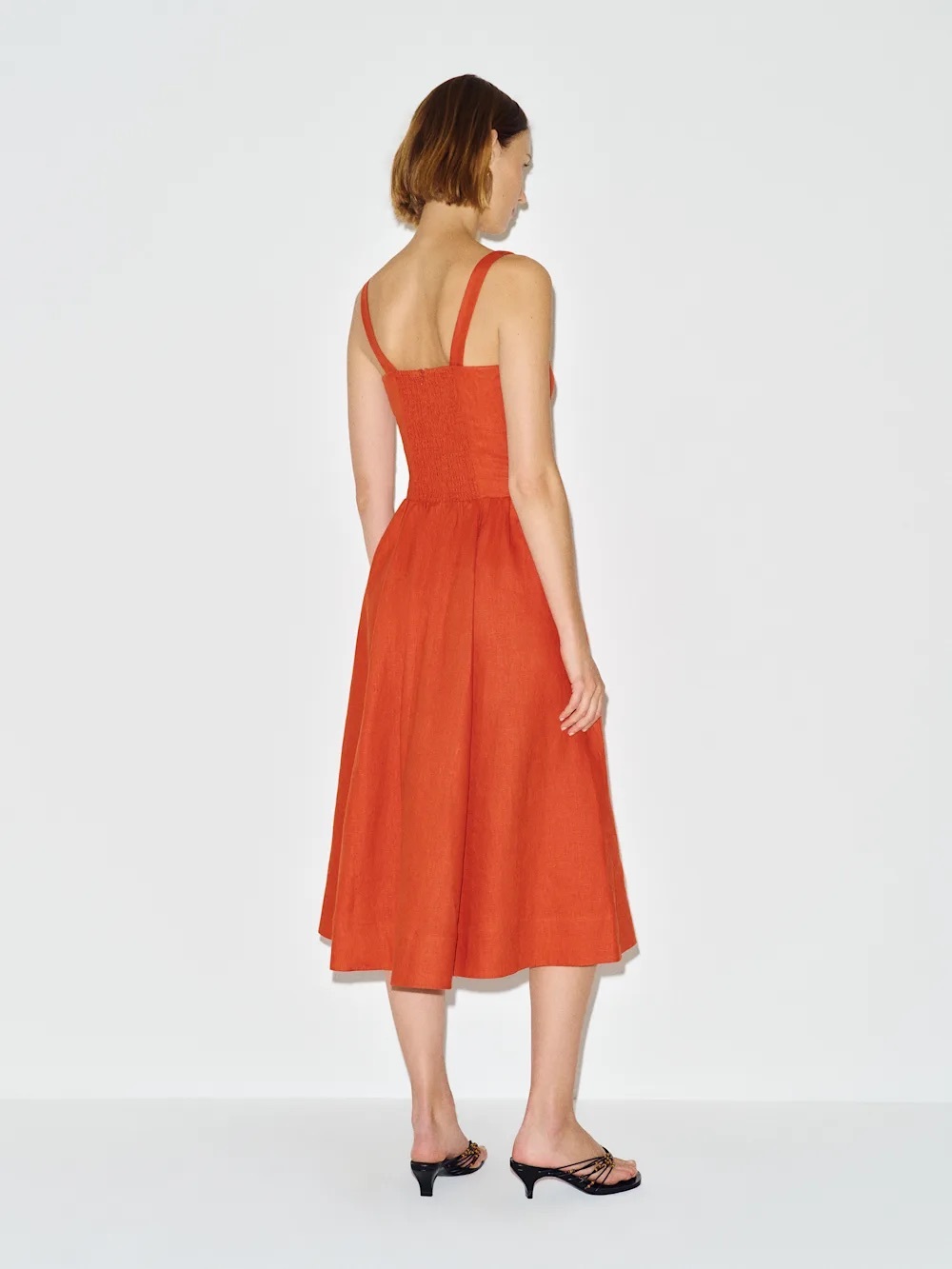 Reformation Rust Orange Midi Dress - Picture 5 of 6